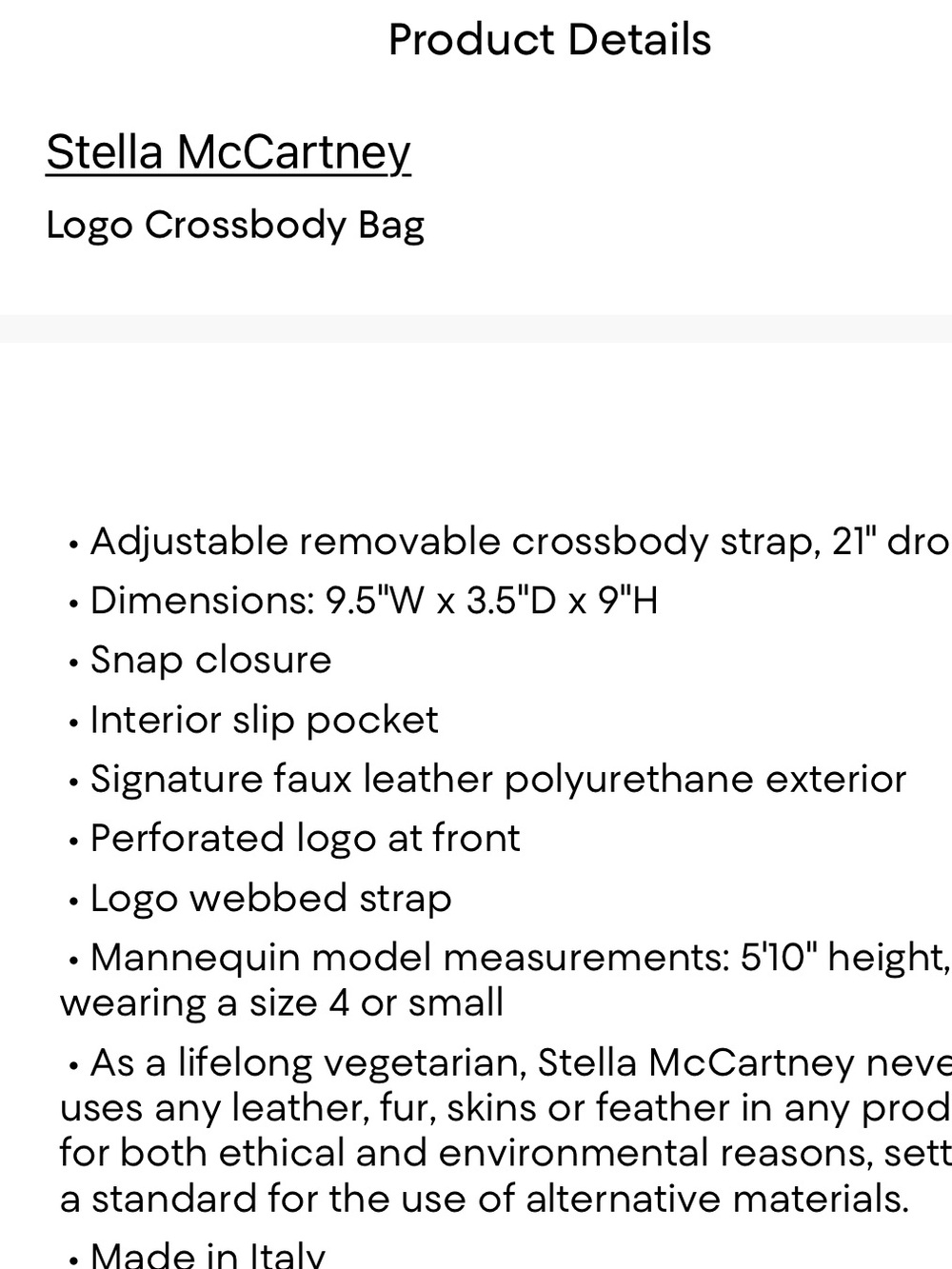 Stella McCartney Black Faux-Leather Crossbody with Logo Jacquard Strap - Picture 7 of 7